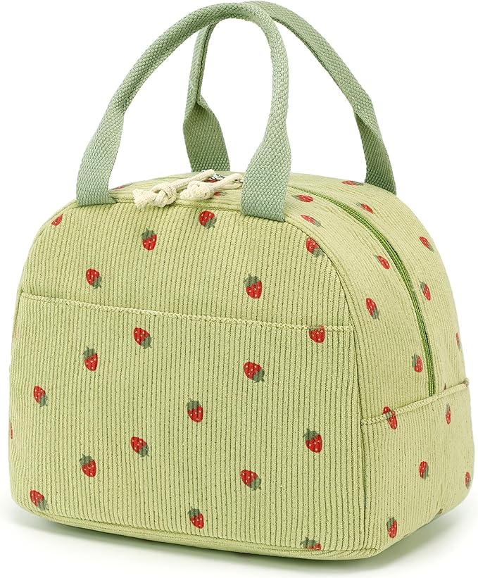 Bluboon Lunch Bag for Women Men Cute Corduroy Lunch Tote Bags Reusable by BLUBOON