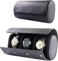 MR.OKAY 3 Watch Travel Case- Classic Leather Watch Case by MR.OKAY