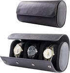 MR.OKAY 3 Watch Travel Case- Classic Leather Watch Case by MR.OKAY