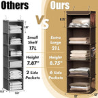 Simple Houseware 5 Shelf Hanging Closet Organizer - Image 4