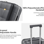 MGB 20 Inch Top Open Carry On Luggage 22x14x9 Airline Approved, Hard Shell - Image 5
