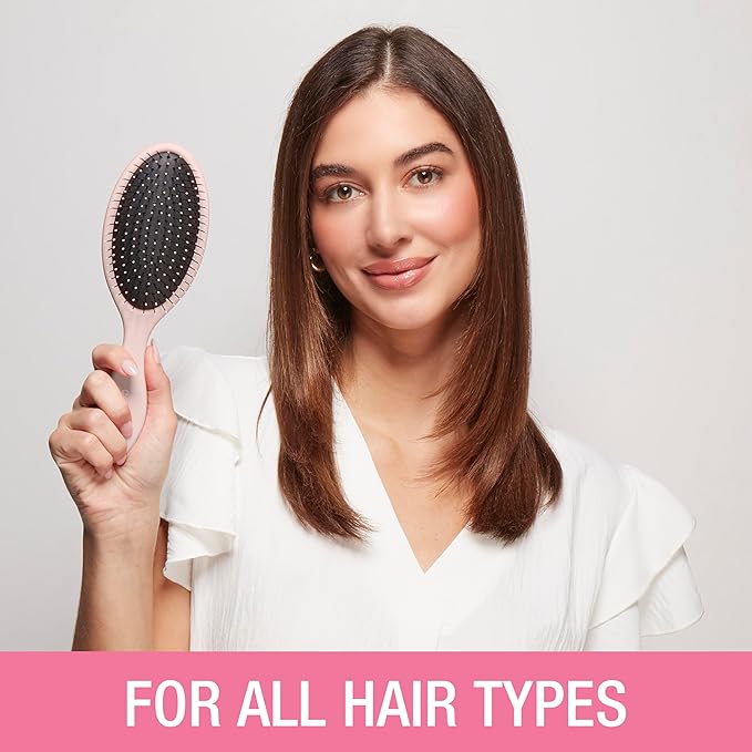Conair Detangling Hair Brush Set, 3 count Detangler Brushes for Wet or Dry Hair, Gentle Detangler for All Types, Bristle Brushes for Women, Evergreen, Blush Pink, Black Assorted (Pack of 8)