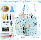 LEDAOU Large Beach Tote Bag Women Waterproof Sandproof Zipper Beach Tote Bag - Image 7