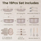 Chef Power Ceramic Nonstick Pots and Pans Set 19 Piece - Image 2