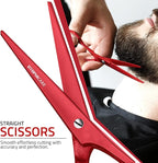Utopia Care Hair Cutting and Hairdressing Scissors 6.5 Inch, Premium Stainless Steel Shears with Smooth Razor and Sharp Edge Blades for Salons, Men, Women and Kids, Red