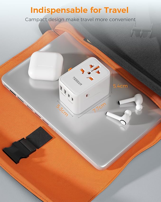 TESSAN Universal Travel Adapter Worldwide, GaN 65W International Plug Adaptor - Image 5
