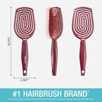 Conair Scalp Care Detangling hairbrush - Curly Hair Brush - Scalp Massager - detangler hairbrushes for women & men - for all lengths and types - Valentine gifts for her - Red Rush