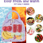 Bluboon Lunch Bag for Women Men Cute Corduroy Lunch Tote Bags Reusable - Image 7