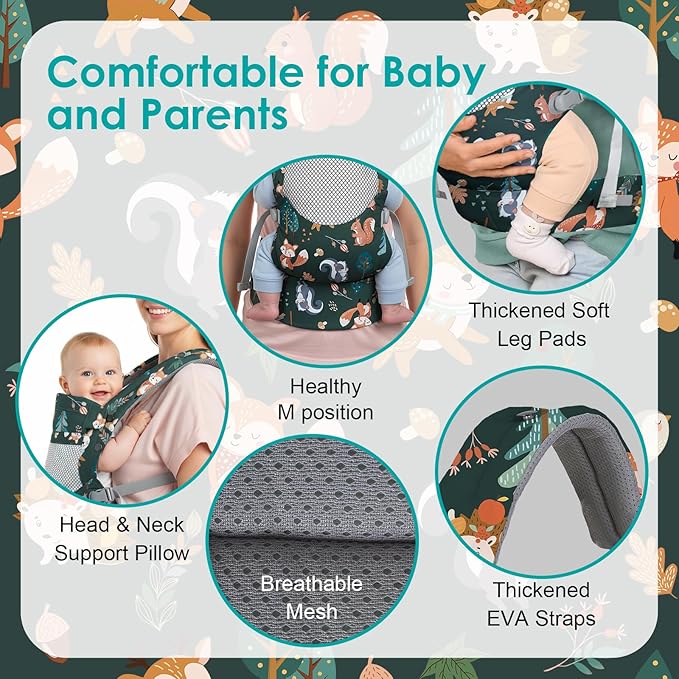 Newborn Baby Front Carrier Backpack, Toddler Baby Body Carrier, 7-66 Lbs - Image 3
