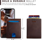 SERMAN BRANDS RFID Blocking Slim Bifold Genuine Leather Thin Minimalist Front - Image 5