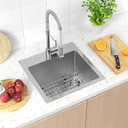 15x15 inch Drop in Bar Sink, 15 inch Small Kitchen Sink Topmount 18 Gauge - Image 7