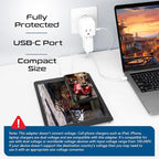 Ceptics European Plug Adapter, Safe USB-C 30W PD & QC 3.0-2 USA Socket - Image 3