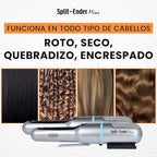 Split-Ender Mini Cordless Split End Hair Trimmer for Dry, Damaged, Brittle, or Frizzy Hair - Battery Operated Clipper for Straight and Curly Hair - Blue