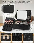 Chomeiu Makeup Bag with LED Mirror, Travel Cosmetic Train Case - Image 2