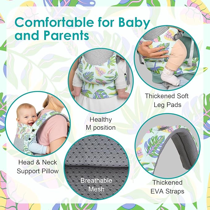 Newborn Baby Front Carrier Backpack, Toddler Baby Body Carrier, 7-66 Lbs - Image 3