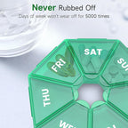 Weekly Pill Organizer, 2 Pack Portable Pill Box Medicine case 6 Colors New - Image 4