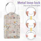 2Pcs Luggage Tag for Suitcase Boho Flowers Rainbow Cute Suitcase Tag - Image 4