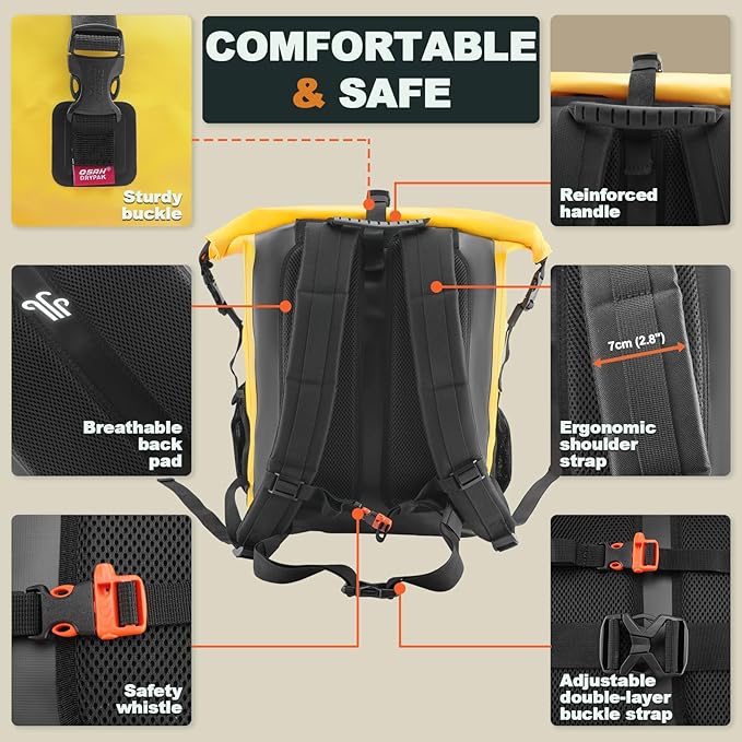 Waterproof Backpack Dry Bag 35L/55L/85L– Heavy Duty Roll-Top Hiking Backpack - Image 4