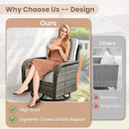HOOOWOOO Patio Furniture Set, 3 Pieces Outdoor Conversation Set, All Weather - Image 3