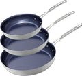 Nuwave 3-Piece Fry Pan Set, 12” Forged Lightweight, G10 Healthy Duralon Blue by NuWave