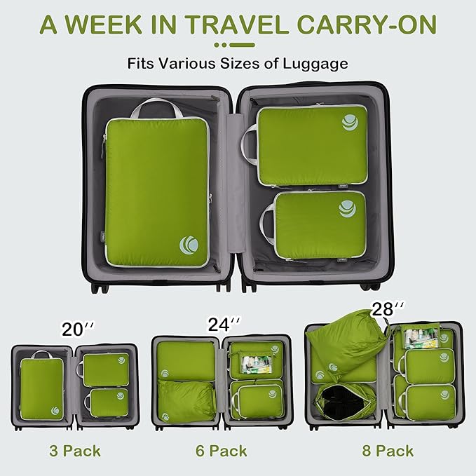 Cipway Compression Packing Cubes, Ultralight Luggage Organizer Bags, Travel - Image 7