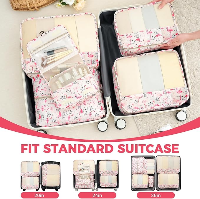 BAGAIL 9 Set Packing Cubes Luggage Packing Organizers - Image 7