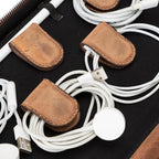 Medicine Handmade Leather Cable Organizer Bag – Full-Grain Leather Travel Tech - Image 5