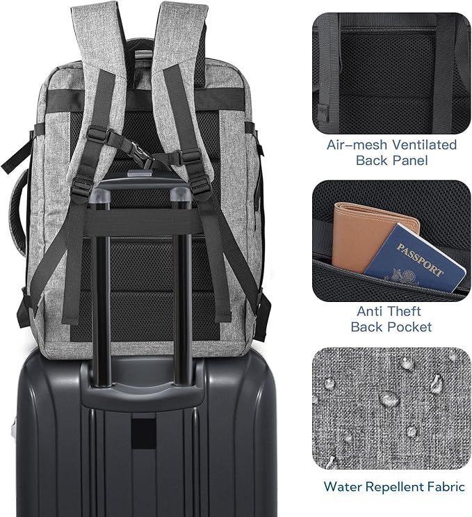 Carry On Backpack, Extra Large 40-50L Travel Backpack - Image 6