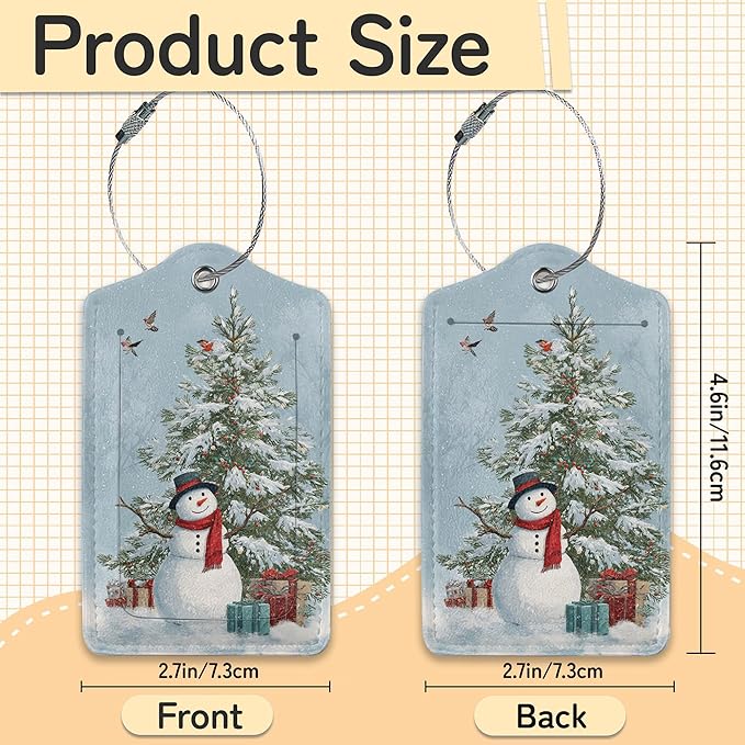 Merry Christmas 3 Pack PU Leahter Luggage Tag - Image 3