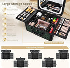Makeup Box with Magnetic Lighted Up Mirror Makeup Organizer Box Travel Cosmetic - Image 3