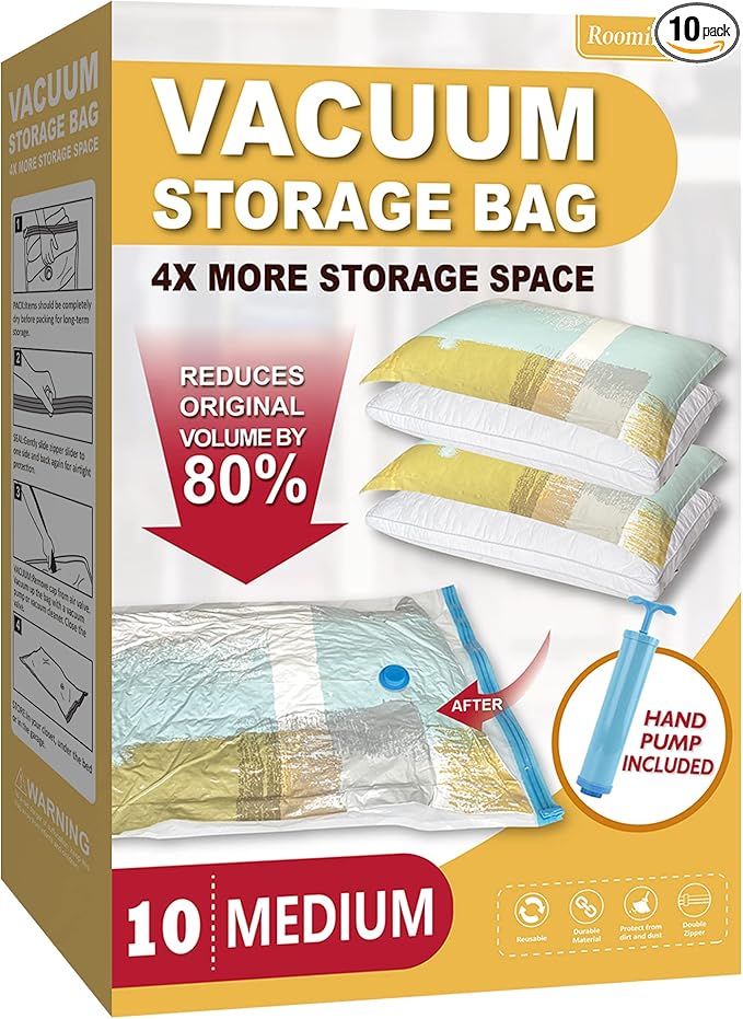 10 Medium Vaccum Storage Bags, Space Saver Vacuum Storage Bags Medium, Space by Roomimaster