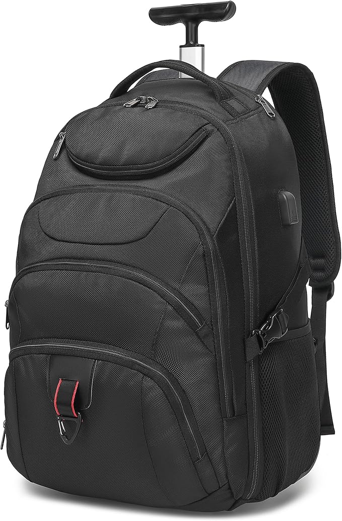 Boavan Rolling Backpack, 17 inch Water Resistant Wheeled Backpack, Carry on by Boavan