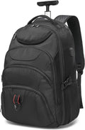 Boavan Rolling Backpack, 17 inch Water Resistant Wheeled Backpack, Carry on by Boavan