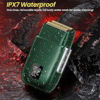 Electric Foil Shavers for Men, 3 Speed Electric Razor for Men, High Speed Dual Floating Blades, IPX7 Waterproof Wet & Dry, LED Display, USB Type C Charging, Foil Razor for Face/Beard/Head (Green)