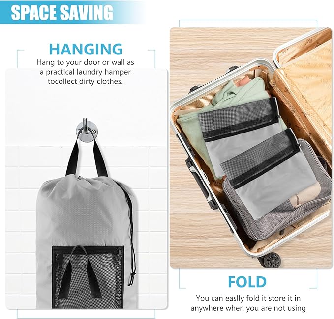 Laundry Bag Backpack, Dirty Clothes Travel Bag - Image 5