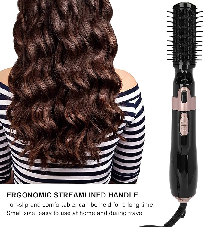 Hair Dryer Brush 4 in 1 Hot Air Brush Curler Combo with Interchangeable Heads - Automatic Curling Iron and Blow Dryer Brushes Set for Travel or Salon