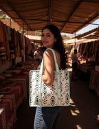 Cotton Quilted Tote Bag for Women – Large Beach & Travel Tote - Image 2