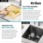 KRAUS Kore Workstation 17-inch Undermount 16 Gauge Black Stainless Kitchen Sink - Image 6