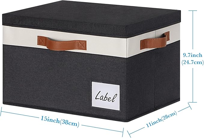 Large Storage Bins with Lids, Foldable Fabric Storage Baskets with Lids - Image 3