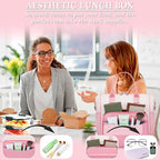 Aesthetic Lunch Box for Women Preppy Insulated Lunch Bag for Young Ladies - Image 3