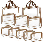 TISRATOK 10 PCS Clear Travel Makeup Toiletry Bag, Plastic PVC Cosmetic TSA by TISRATOK