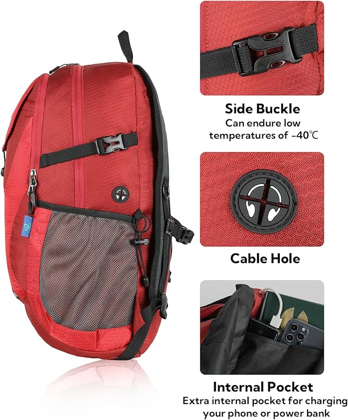 WATERFLY Lightweight Packable Hiking Backpack: 30L Foldable Travel Daypack - Image 4