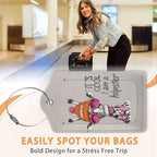 Funny Hipster Giraffe 3 Pack PU Leahter Luggage Tag - Image 4