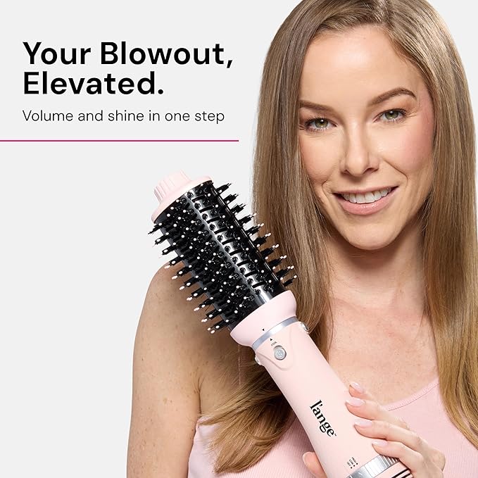 L'ANGE HAIR VolumeBoost 60mm 2-in-1 Ceramic Volumizing Brush Dryer | Fast Drying & Styling for Frizz-Free, Voluminous Blowouts | Ceramic-Coated Barrel (Blush)