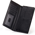 VISOUL Mens Leather Long Checkbook Bifold Wallets - Image 4