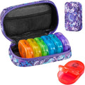 Serfeymi Weekly Travel Pill Organizer 2 Times A Day AM PM Upgraded Rainbow Pill by Serfeymi