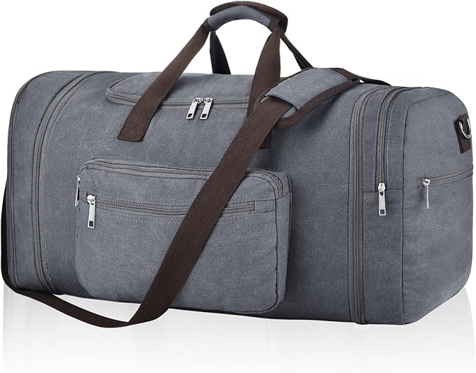 Felipe Varela 60L Duffle Bag for Men, Large Expandable Canvas Duffel Bag for by FelipeVarela