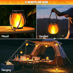 Solar Flame Lantern Hanging Outdoor Waterproof Purple - Image 7