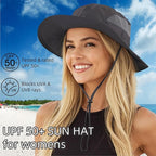 Connectyle Women's UPF 50+ Sun Hat UV Protection Wide Brim Bucket Hat Summer - Image 2