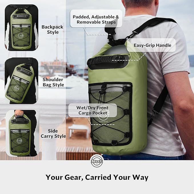 STOVER 5/10/25/30/40/55L Waterproof Backpack- Floating Dry Bag - Image 3